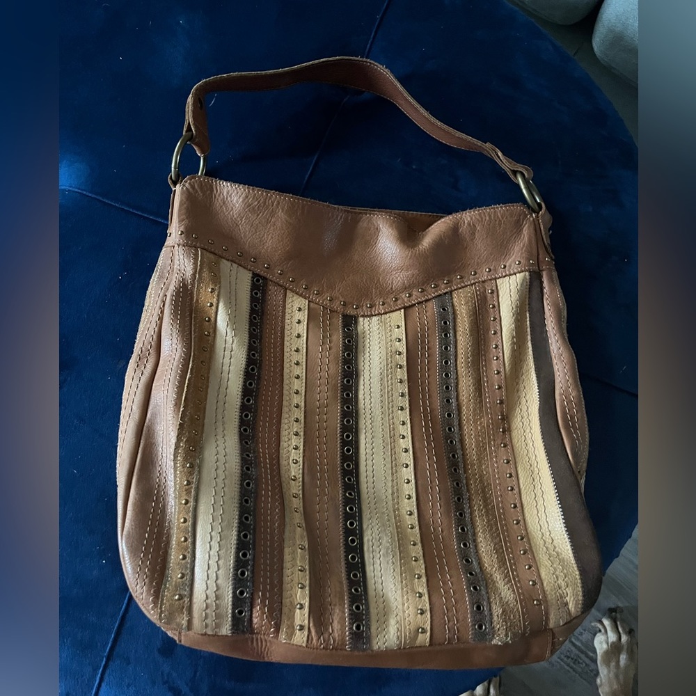 Fossil tan vegan leather tote
